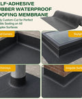 Heavy Duty Peel And Stick EPDM Rubber Roofing Roll Ultra Thick Waterproof Membrane for sealing roof corners, skylights, and chimneys.