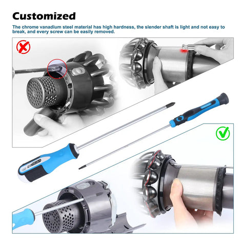 V Series Vacuum Disassembly Tool Set For V6 Through V15 Cleaners, screwdriver removing vacuum components