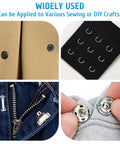 Everyday Quick Fix Hook And Eye Sewing Kit With 112 Pairs In Assorted Sizes Black And Silver Metal Closures For Clothing