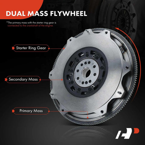 High Grade Dual Mass Flywheel Replacement Fits Ford Mustang 2011 To 2014 With 37 Liter V6 Motor showing detailed components.