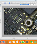 Close-up view of a circuit board captured with Rock Solid 4K Industrial Microscope Camera Built With HDMI And USB Links For Gritty Pcb Fixes And Cpu Solder Work Delivering Crystal Clear Live Shots That Run Smooth On Windows Mac Or Linux Machines.