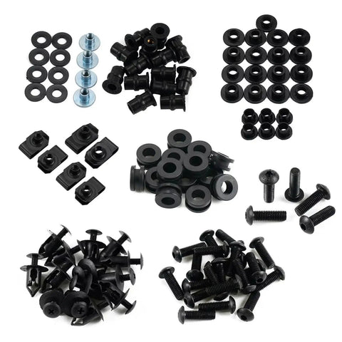 All-In-One Motorcycle Bolt Kit For Fairing Screws Nuts Washers And Hardware, Heavy-Duty Stainless Fasteners For Sportbike Restoration, Easy Install No-Fuss Vibration-Resistant Durable Assortment; assorted bolts and washers