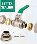 Three Quarter Inch Inline Ball Valve Shut Off Fittings Nickel Plated Brass Built Tough Heavy Duty 175 PSI Two Pack For Compressed Air Piping System With Double O Ring Seals Emergency Shut Off Ready For Industrial Use