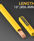 ER70S-6 Mild Steel TIG Filler Rod 1/16 In x 16 In Copper-Coated Welding Wire, 5 Lb Pack, visible in yellow packaging