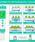 Digital pH Meter With Extra Probe For Hydroponics Pools Hot Tubs Aquariums And Home Brewing Reliable, Fast Readings With Replaceable Probe To Save Time And Extend Lifespan next to hydroponics diagrams.