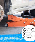 Pro Grade 15 Piece Floor Hydraulic Jack Seal Kit for 3 Ton Horizontal Floor Jack with oil seals and O rings visible