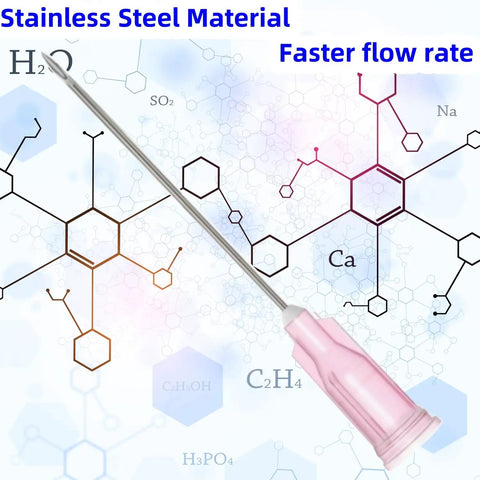 Top Shelf 100 Pack Sterile Disposable 18 Gauge One And A Half Inch Luer Lock Syringe Tips For Lab Science with stainless steel tip.