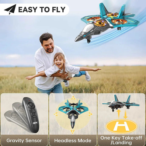 Foam Remote Control Airplanes For Kids And Adults, 360 Degree Flip Fighter Jet With Light, Gravity Sensing Stunt RC Plane