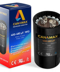 400 To 480 uF Round Motor Start Capacitor 165 VAC For Single Phase AC Motors Fifty Or Sixty Hertz Reliable Start Assist