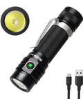 Pocket Sized Rechargeable LED Flashlight 1800 Lumen Max Brightness With 6 Modes IP68 Waterproof SST40 LED 6000K USB Rechargeable Battery 3000mAh with USB cable