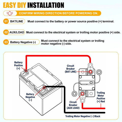 Slick 60 Amp Marine Circuit Breaker Replacement With Dang Good Wiring Protection For Snappy Installation On 12 To 48 Volt Electric Trolling Motors And Rock Solid Boat Safety wiring diagram for installation.