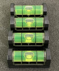 2Pack Magnetic Bubble Levels With Heavy Duty Iron Grip Solid Acrylic Spirit Level for precise wall leveling, black and green design.