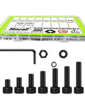 480 Piece M4 Hex Socket Head Screw Kit In 12.9 Grade Black Oxide For Durability And Corrosion Resistance Includes M4 X 6 8 12 16 20 25 30 mm Bolts