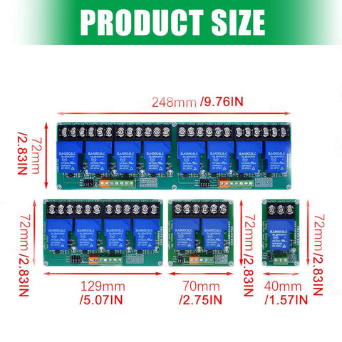 Eight Channel Transmit Component Board For 5V DC Load Control And Smart Home Networking, Plug And Play Setup, No Brainer Easy Install, Built To Last, High Performance Automation Hub Pro size chart showing 248mm x 72mm board