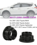 Garage Pro Heavy Duty Steel 2 Pack Front Wheel Axle Shaft Hub Nuts M22x1.5 with black finish for Toyota and Lexus models.