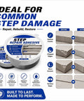 Heavy Duty Concrete Crack Filler Masonry Sealant Fixes Driveways Stairs Sidewalks Porches With Rock Solid Outdoor Patch for cracked steps.