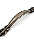 Antique Bronze Cabinet Handle Pull Ten Pack With 96mm Hole Centers, detailed view of one handle with intricate design