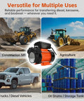 Powerful 110 Volt Fuel Transfer Pump With Half HP Motor Delivers Eighteen GPM For Diesel Kerosene Biodiesel Self Priming