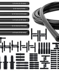 Six Piece Five Foot Vacuum Line Kit For Automotive Silicone Hoses With Sixty Four Connectors In Six Inner Diameters