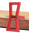 Precision Dovetail Ruler Gauge For Woodworking Aluminum Alloy Joint Layout Template With Dual Slope Ratios on wood surface