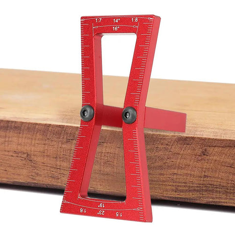 Precision Dovetail Ruler Gauge For Woodworking Aluminum Alloy Joint Layout Template With Dual Slope Ratios on wood surface