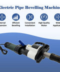 Heavy Hitter Electric Pipe Bevelling Machine Handheld Internal Expander For No Sweat Metal Chamfering 0 30 37 Degree Angles Fits 2.56 To 6.26 Inch Steel Tubing 220V view of machine with cable and features highlighted.