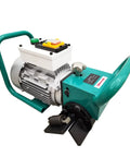 Heavy Duty Electric Plate Beveling Machine With Slick Pipe Edge Chamfering Gear For Straight Metal Side Grinding And No Fuss 30 To 60 Degree Weld Prep Angles At 220V with green handles and motor.