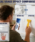 Person using All In One Drywall Repair Kit With Scraper And Patch Paste For Holes And Cracks Quick Drying Wall Mender DIY Home Fix Tool Set