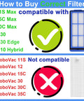 Replacement Parts Kit For Eufy Robotic Vacuums G30 G30 Edge G30 Hybrid 15C Max 30C Max 25C Max Includes compatibility chart