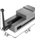 Heavy Duty Badass Six Inch Bench Vise With Killer Fixed Jaw Clamping For Cnc And Milling Machines Built Different to secure workpieces firmly in view.