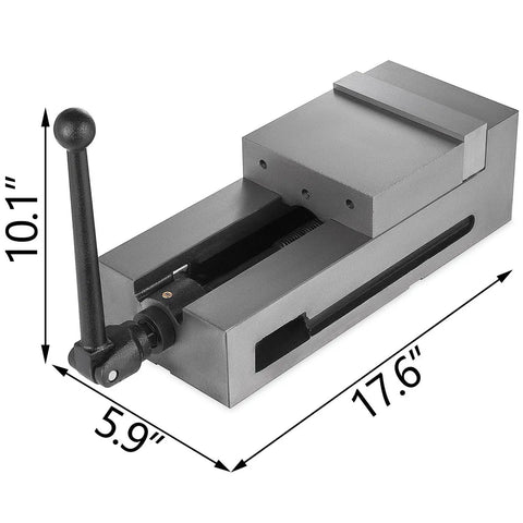 Heavy Duty Badass Six Inch Bench Vise With Killer Fixed Jaw Clamping For Cnc And Milling Machines Built Different to secure workpieces firmly in view.