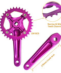 CNC 34T Single Speed Crankset 104BCD 170mm Aluminum For Mountain Road Bikes Fixed Gear And Folding Bicycles Square Taper Pedals