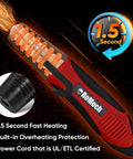 Dual Temp 350W Heat Gun With 400F And 660F Settings, Quick Heat, 2 Nozzles, High Flow Hot Air For DIY Craft Embossing Shrink Wrap, Overload Protection, Red