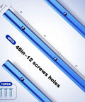 Six Piece T Track Kit For Woodworking With Screws 48 Inch Aluminum Universal T Rail Track with dimensions and screw details