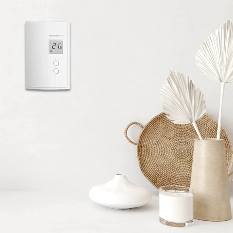 Digital Non Programmable Thermostat For Electric Baseboard Heaters And Convectors wall-mounted in modern decor setting