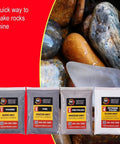 Extreme 12,000 Grit Aluminum Oxide Polish Refill Kit For Rock Tumblers with four stages of silicon carbide and polish packs displayed