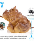 Yellow-brown hippo Water Spitter Statue For Pools And Ponds Outdoor Resin Fountain Sculpture with hose connector