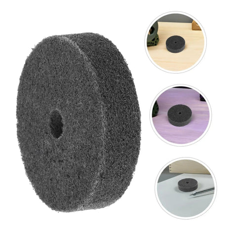 Top Shelf 6pc Nylon Polishing Buffing Wheels With 10mm Hole For Fast Surface Restoration On Steel Copper And Aluminum Using Any Standard Grinder At Home Or Shop Today - close-up of nylon buffing wheel.