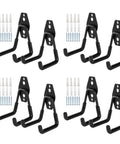 8 Pack Hang All Your Gear Heavy Duty Garage Hooks Wall Mount Set For Ladders Garden Tools Bikes And More Steel Utility Organizer With Non Slip Rubber Coating Easy Install Durable Tool Storage System