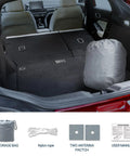 Car trunk with All Weather Sedan Car Cover Up To 205 Inches Breathable Full Exterior Shield and accessories