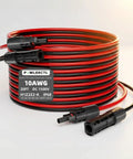 Coiled Solar Panel Extension Cable 10 AWG 20 Ft 6mm2 PV Wire With 100 Percent Tinned Copper MC4 Connectors Waterproof Male And Female