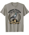 Vintage Pigeon Racing Tee With Bird Fancier Badge For Racing Fans Lightweight Classic Fit Short Sleeve Shirt In Black