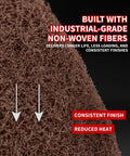 Close-up of nonwoven fibers in 2 Inch By 72 Inch Surface Conditioning Kit With Coarse, Medium, Very Fine And Ultra Fine Belts highlighting reduced heat build-up.