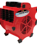 Three Speed Portable Industrial Air Blower With 1200 CFM for Fast Drying Multi Position Air Flow, grounded outlets, red heavy-duty fan