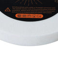 Close-up view of Heavy Duty 6 Inch Bench Grinder Wheel 80 Grit White Aluminum Oxide Vitrified Ceramic used for tool sharpening.