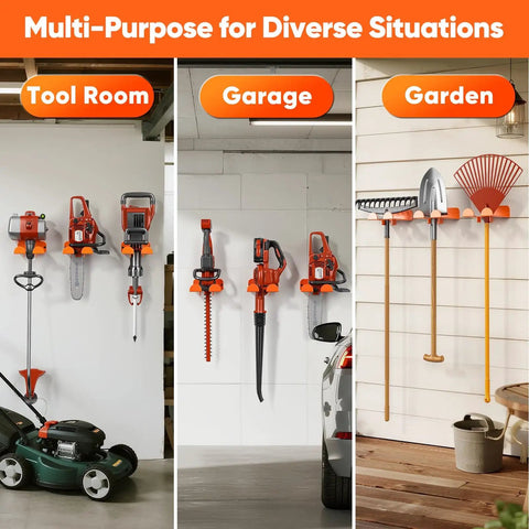 Heavy Duty Metal Weedeater Hanger Wall Mount For Garage Storage Two Pack Space Saving Weed Eater Holder Garden Tool Rack