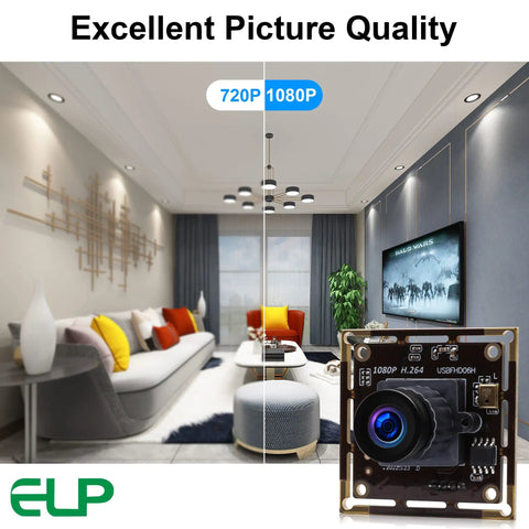 Low Light USB Camera With Built In Microphone, 2MP 1080P HD Web Cam, Sony IMX322 Sensor, 0.01 Lux, 2.1mm Wide Angle Lens, H264 MJPEG