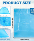 100 Pack Disposable Blue Poly Lug Liners, 22.75 By 20 Inches, 3 Mil Thick, Food Grade, Leak Proof For Meat Processing, Mixing And Transport
