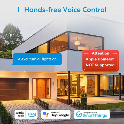 Modern house exterior with voice command for Smart Dimmer Switch With Remote For LED Lights, Neutral Wire Required, Alexa compatible
