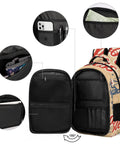 Open view of Patriotic USA Poster Print Backpack For Everyday Use with multiple compartments, durable polyester, and padded straps.